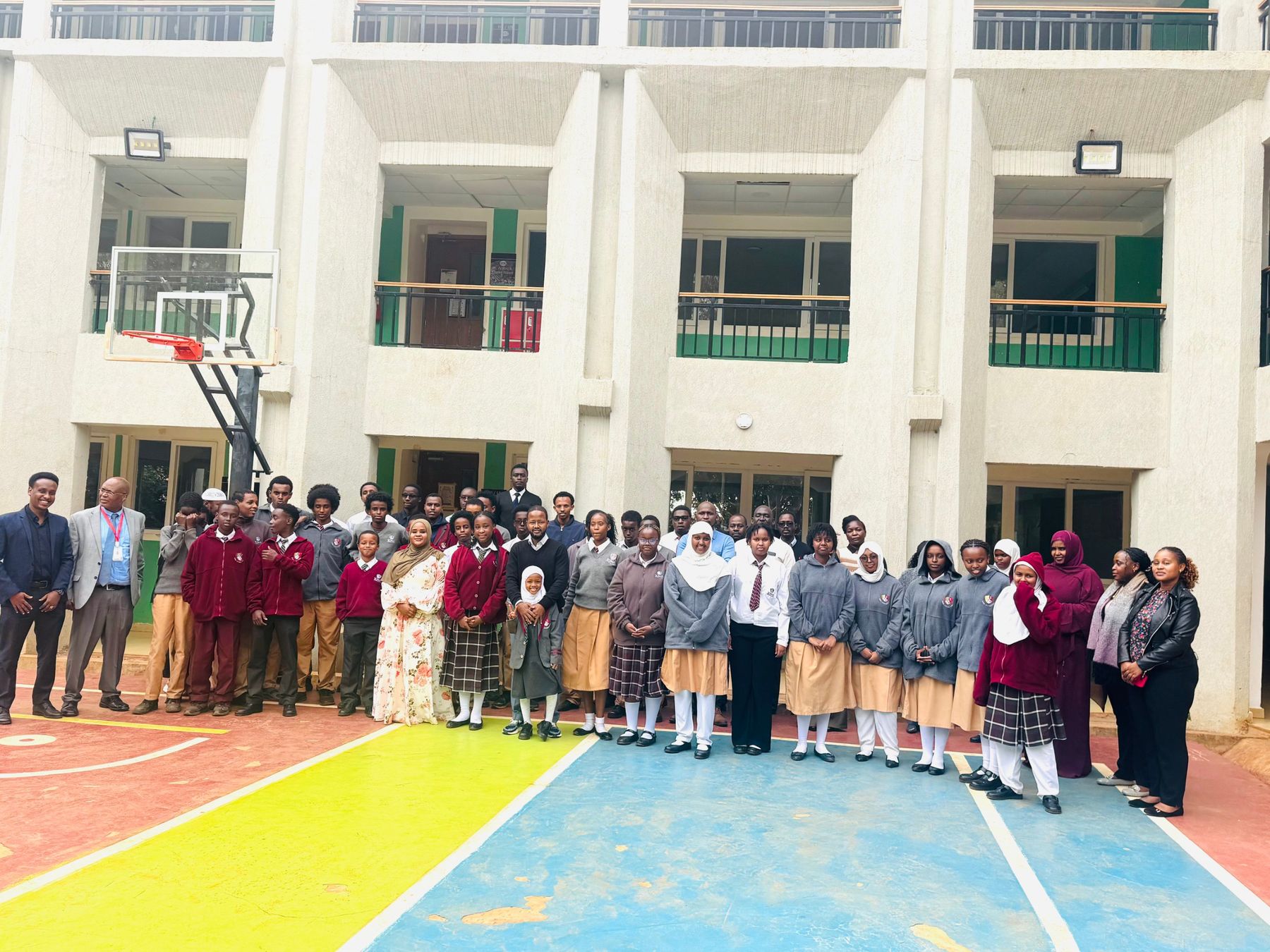 Soma International School students and staff on campus