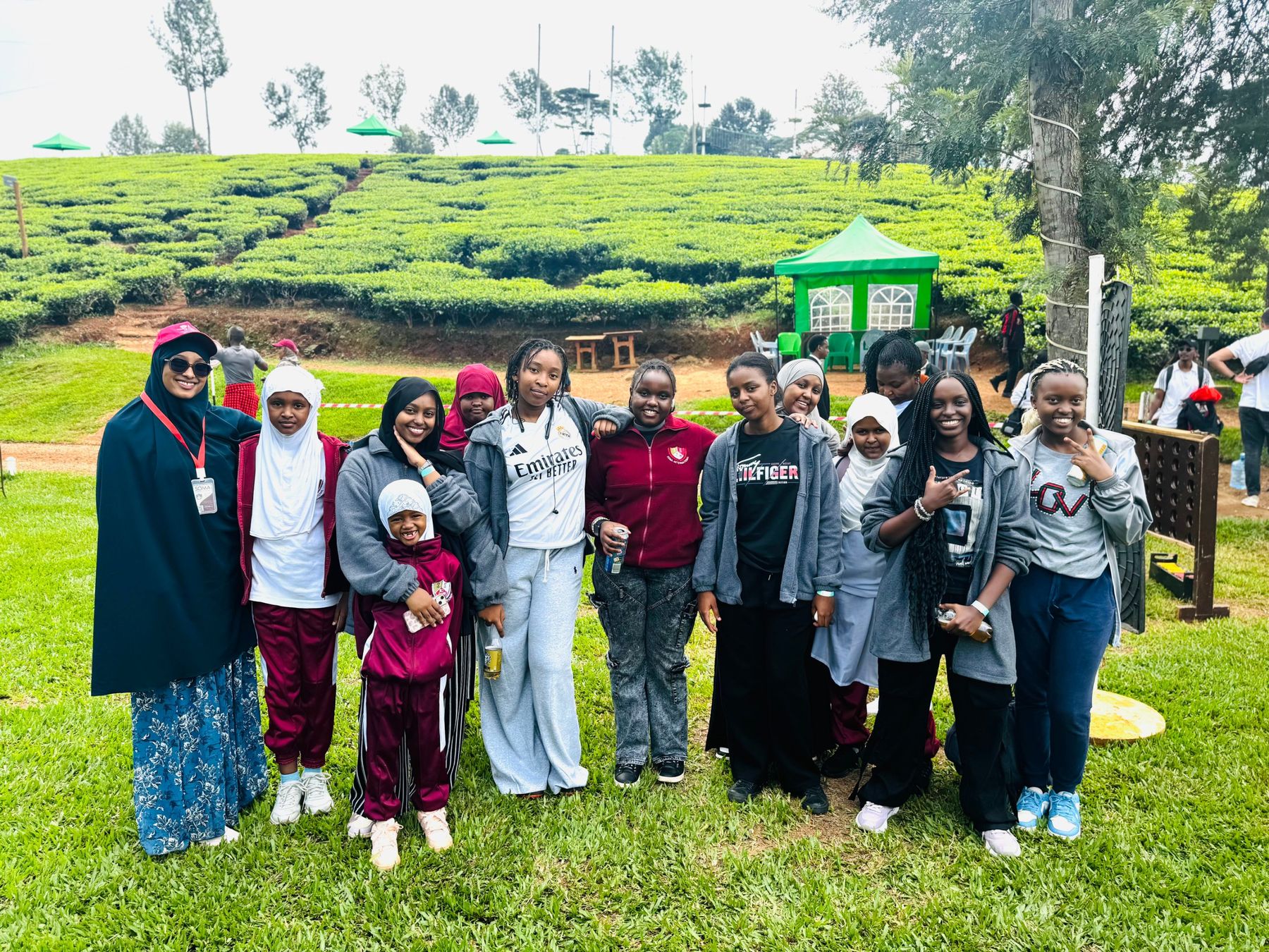 SIS girls on a school trip to a tea estate